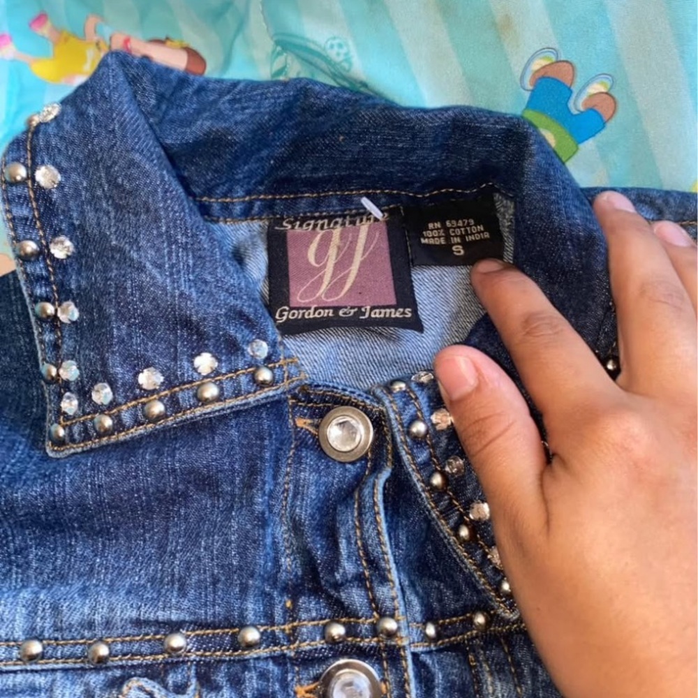 Blue Jean Jacket with Studded Details